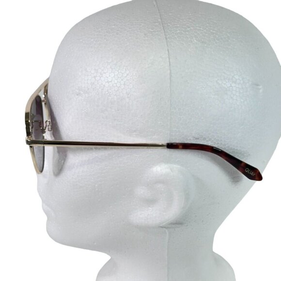 Quay HIGH KEY MICRO Sunglasses Womens Gold Frame Purple Gradient Lens Aviator - Picture 5 of 14